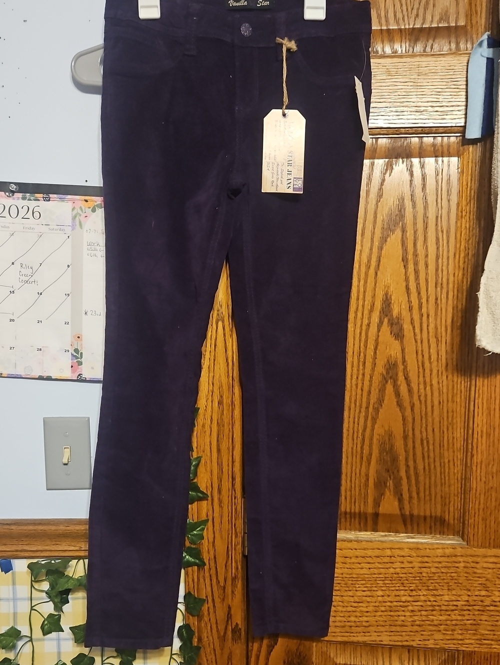 NWT Vanilla Star Skinny Jeans in Deep Purple Velvet